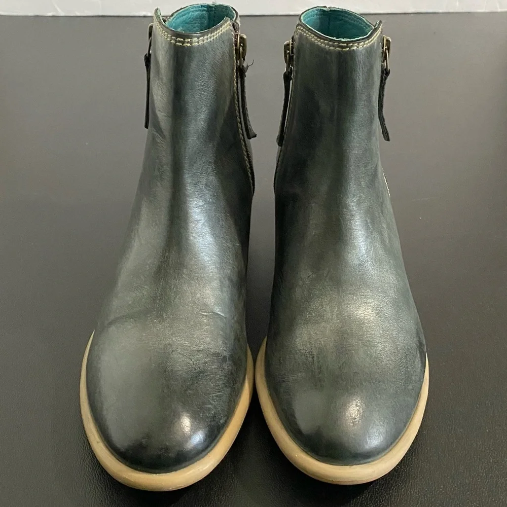 Bed Stu Roan Liz Leather Ankle Chelsea Boots Size 6 Black Epica Wash